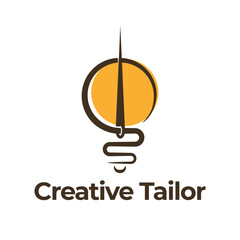 creative tailor flat minimalist logo design