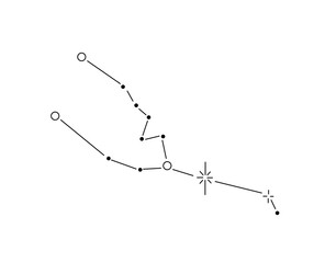 Vector isolated taurus stars constellation zodiac stars map tattoo colorless black and white contour line easy drawing