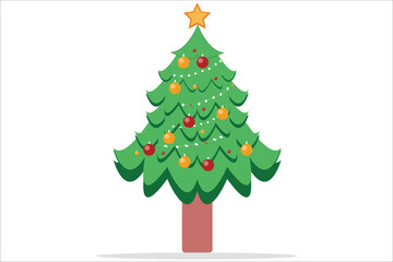 Christmas tree silhouette isolated on a white background.