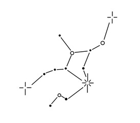 Vector isolated virgo stars constellation zodiac stars map tattoo colorless black and white contour line easy drawing © MariMuz