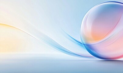 Abstract pastel sphere with flowing lines.