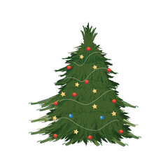 Christmas tree watercolor coniferous forest Illustration Vol 01