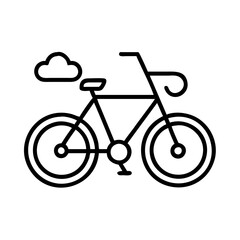 Obraz premium bicycle icon, father’s day line art, father icon - simple black line art icon of bicycle, for father’s day celebrations. father vector art.