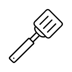 dad s grilling spatula icon, father’s day line art, father icon - simple black line art icon of dad s grilling spatula, for father’s day celebrations. father vector art.