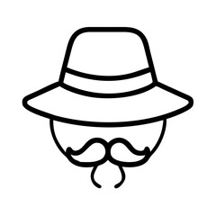 dad s fishing hat icon, father’s day line art, father icon - simple black line art icon of dad s fishing hat, for father’s day celebrations. father vector art.