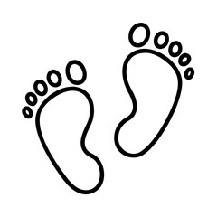 father and baby footprints icon, father’s day line art, father icon - simple black line art icon of father and baby footprints, for father’s day celebrations. father vector art.