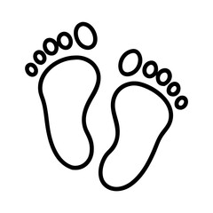 father and baby footprints icon, father&rsquo;s day line art, father icon - simple black line art icon of father and baby footprints, for father&rsquo;s day celebrations. father vector art.