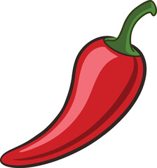 Red chili vector illustration on  white background