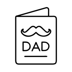 father s day card icon, father’s day line art, father icon - simple black line art icon of father s day card, for father’s day celebrations. father vector art.