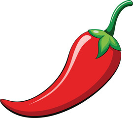 Red chili vector illustration on  white background