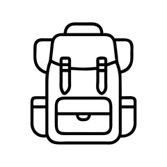 hiking backpack icon, father’s day line art, father icon - simple black line art icon of hiking backpack, for father’s day celebrations. father vector art.