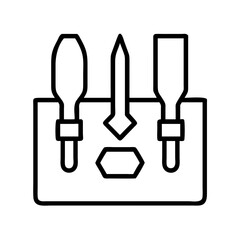 toolset icon, father’s day line art, father icon - simple black line art icon of toolset, for father’s day celebrations. father vector art.