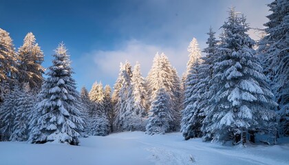 snow covered trees