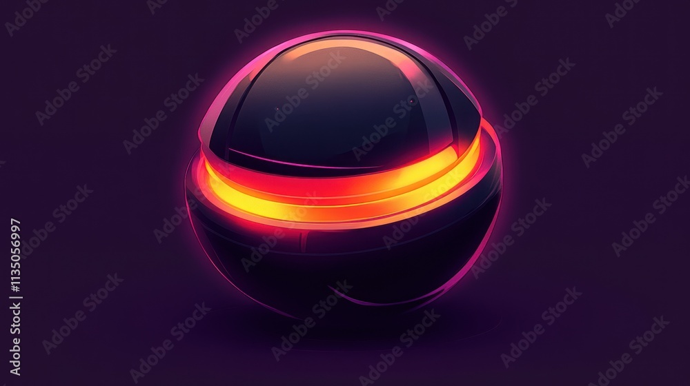 Poster glowing orb abstract futuristic technology design