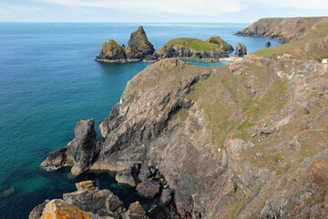 Kynance Cove on the Lizard Peninsula, Cornwall, UK.