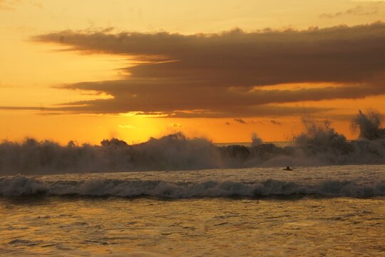 Sunset at Zicatela Beach, Puerto Escondido, Oaxaca, Mexico - Powered by Adobe