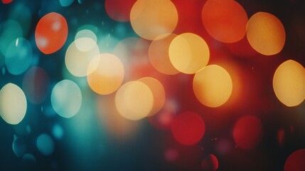 Obraz premium Abstract Bokeh Background: Teal, Red & Gold Lights