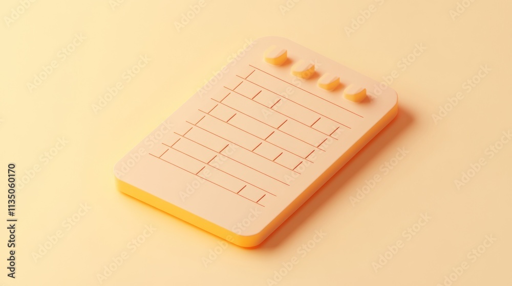 Poster A Pale Orange Gridded Notepad Sits On A Matching Background