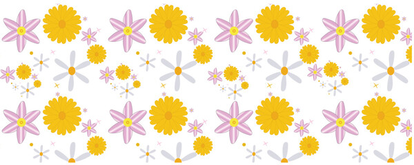 Obraz premium Beautiful flower design in pastel color seamless pattern. This pattern can be used for fabric textile wallpaper and gift wrap paper.