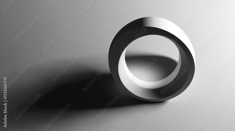 Poster abstract grey form creates circular shadow