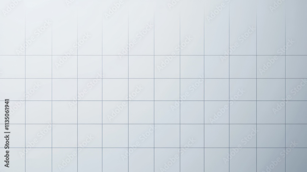 Poster White tiled wall with a grid pattern
