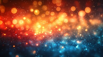Obraz premium Festive Bokeh Background: Blue & Orange Glitter