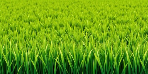 Obraz premium Vector realistic seamless grass border in bright green tones for design projects, border, grass, pattern