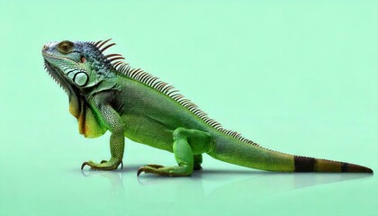 Iguana observing its surroundings tropical environment wildlife photography close-up nature's beauty