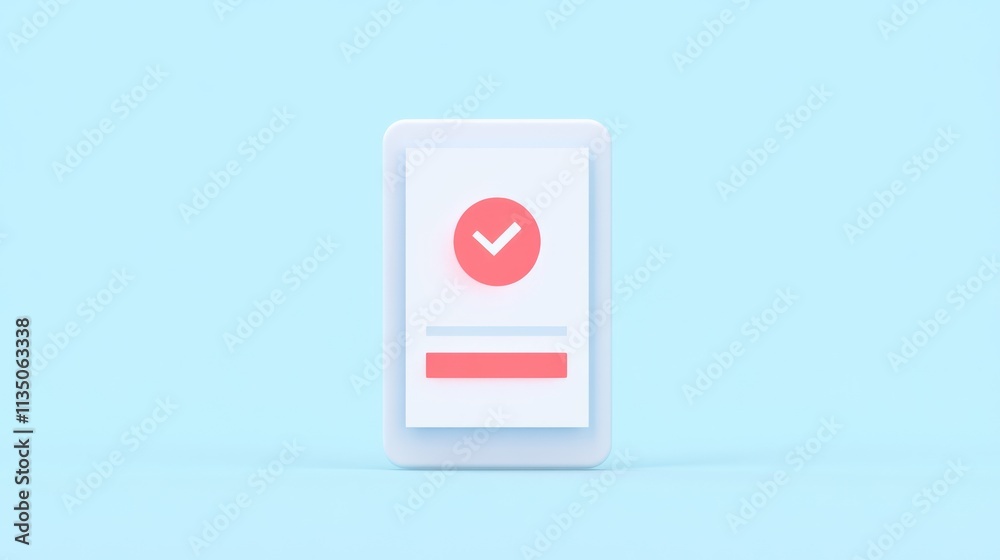 Poster Mobile Phone Displaying Confirmation Checkmark