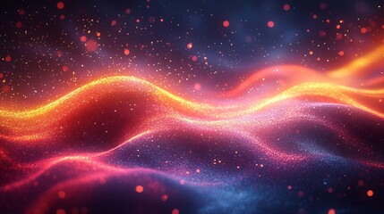 Glowing Particle Waves, Abstract Background