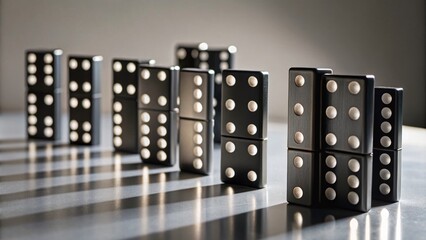 Minimalist Dominoes Composition: A Study in Balance, Simplicity, and Clean Lines for Contemporary Home Decor and Artistic Display with a Focus on Monochrome Aesthetics