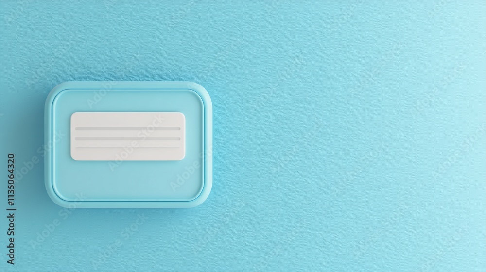Poster light blue square with white rectangular panel