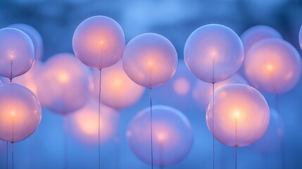 Illuminated Balloons, Dreamy Purple Lights