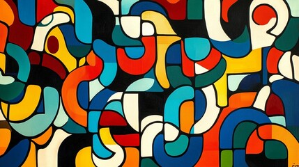 Obraz premium Intricate Abstract Pattern of Lines and Shapes Perfect for Modern Interior Design and Creative Projects