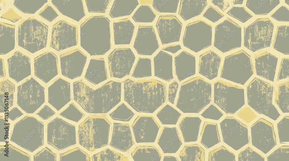 Aufkleber Abstract Hexagonal Pattern Distressed Texture Design