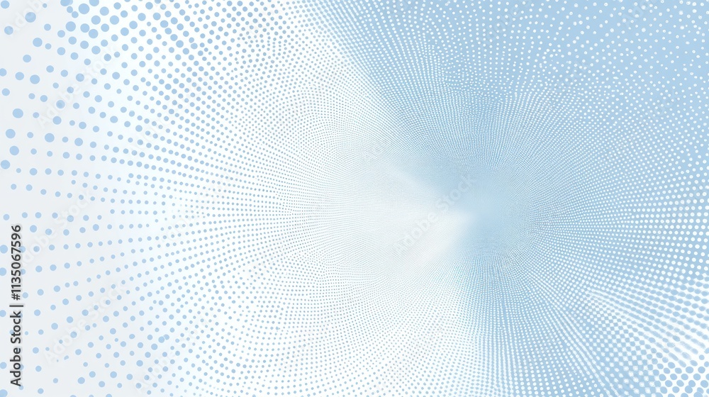 Poster Abstract Blue Dotted Pattern Creating A Tunnel Illusion