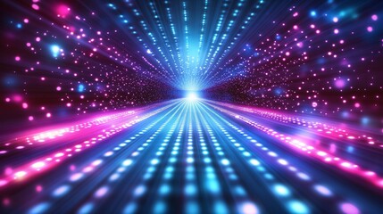 Obraz premium Neon Lights Tunnel, Abstract Background