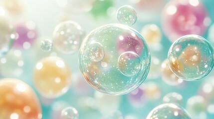 Pastel Bubbles Background, Abstract Soft Bokeh