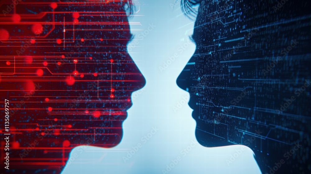 Poster ai driven insights on computer screens in a focused scene with futuristic digital elements