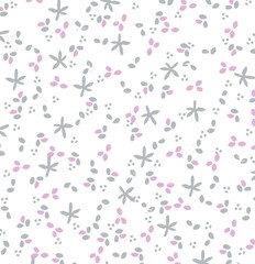 small Seamless floral pattern. Colorful flowers on white background. Elegant template for fashion prints. Vector illustration.