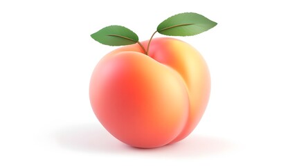 3D Peach icon on a white background