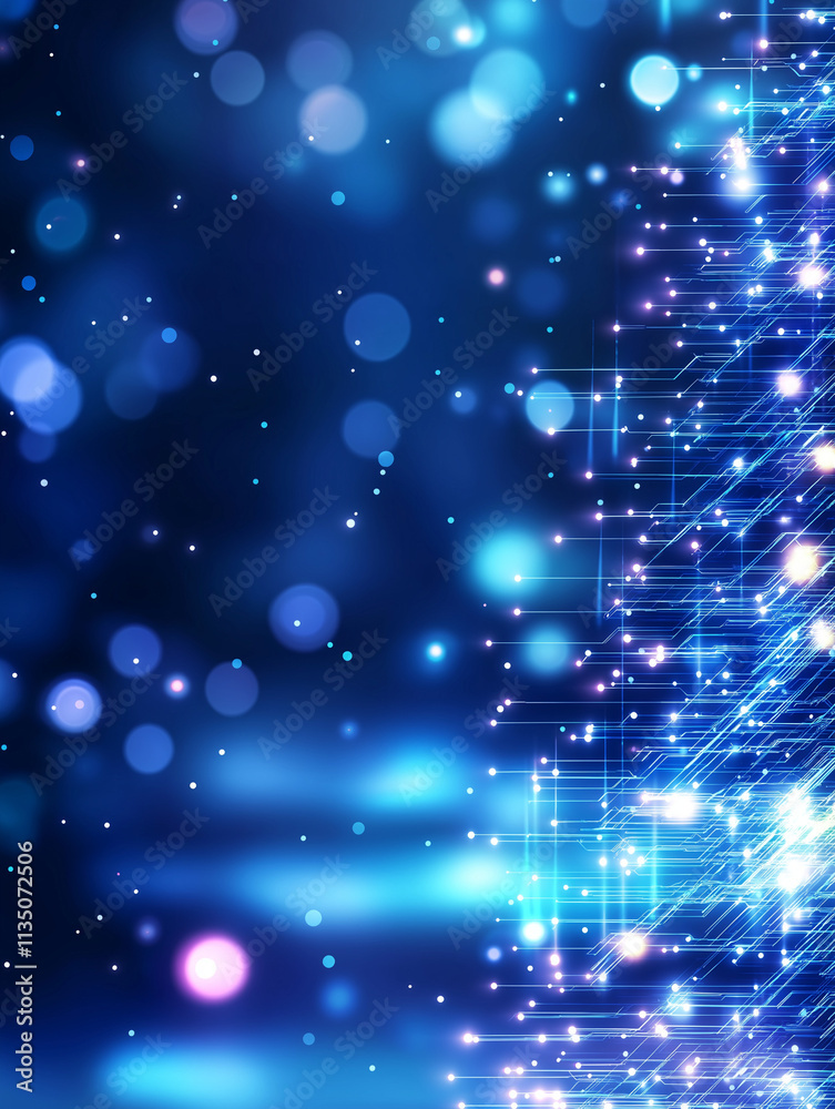 Wall mural a christmas tree and light design with technical elements such as circuits.