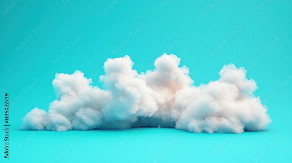 Poster White Clouds Resting on a Turquoise Background