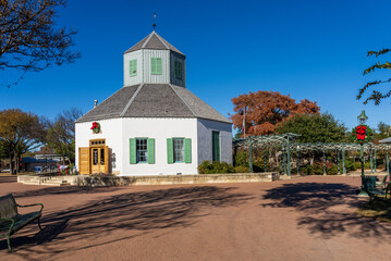 Vereins Kirche rebuilt church now a museum in the historic city of Fredericksburg in Texas