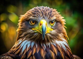 Obraz premium Majestic Eagle Portrait: Fierce Bird of Prey Close-Up Landscape Photography