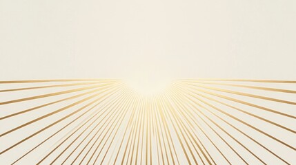Abstract Golden Lines Radiating From Center On White Background