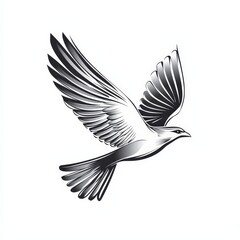 Obraz premium Design of metal bird flying icon logo illustration isolated on white background