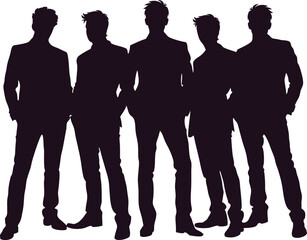 Group of people Standing Silhouette, Friends standing 