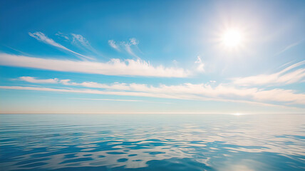 Obraz premium The sky is blue and clear, with thin light clouds.