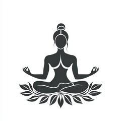 Design of yoga zen icon logo illustration isolated on white background